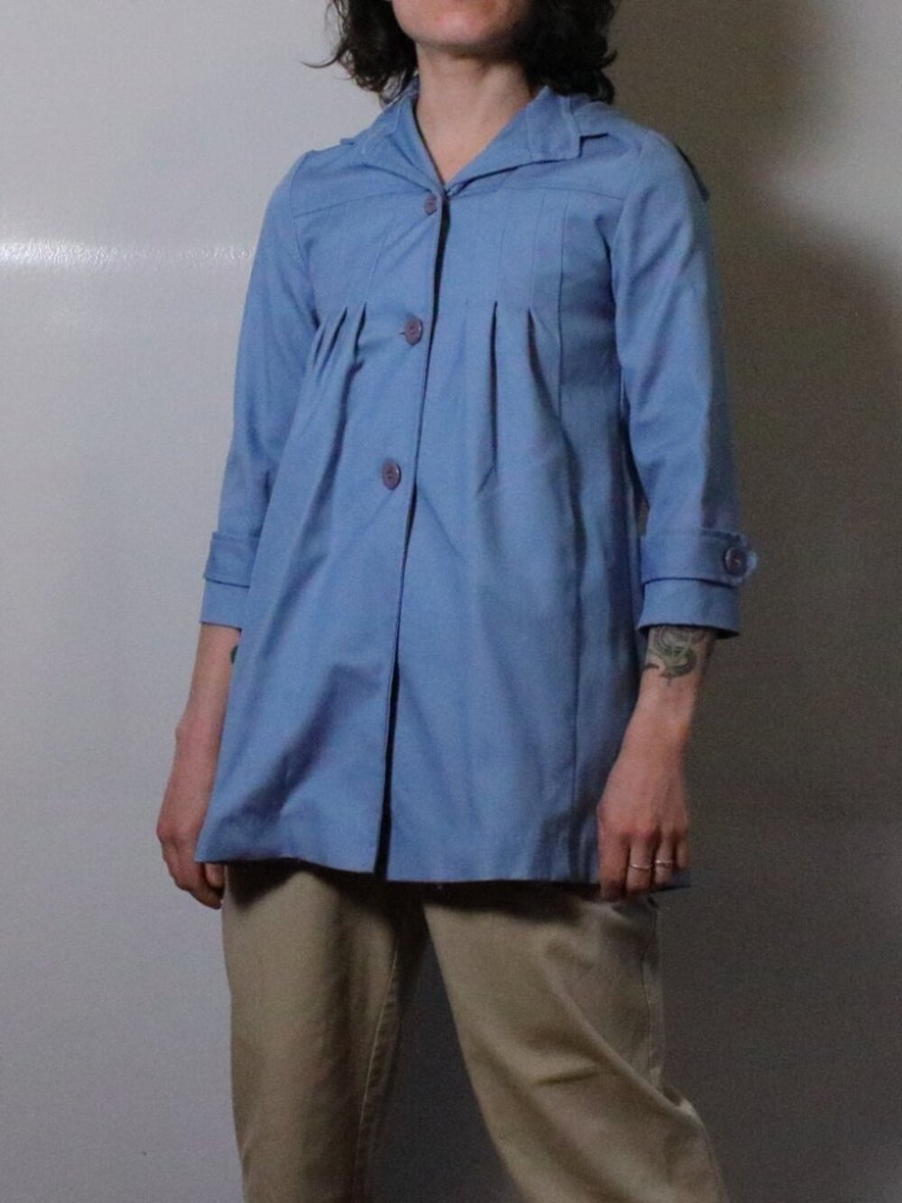 Vintage Lightweight Baby Blue Rain Jacket Size M/L